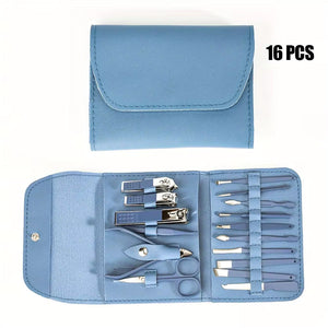 16 pcs Stainless Steel Nail Care Tool